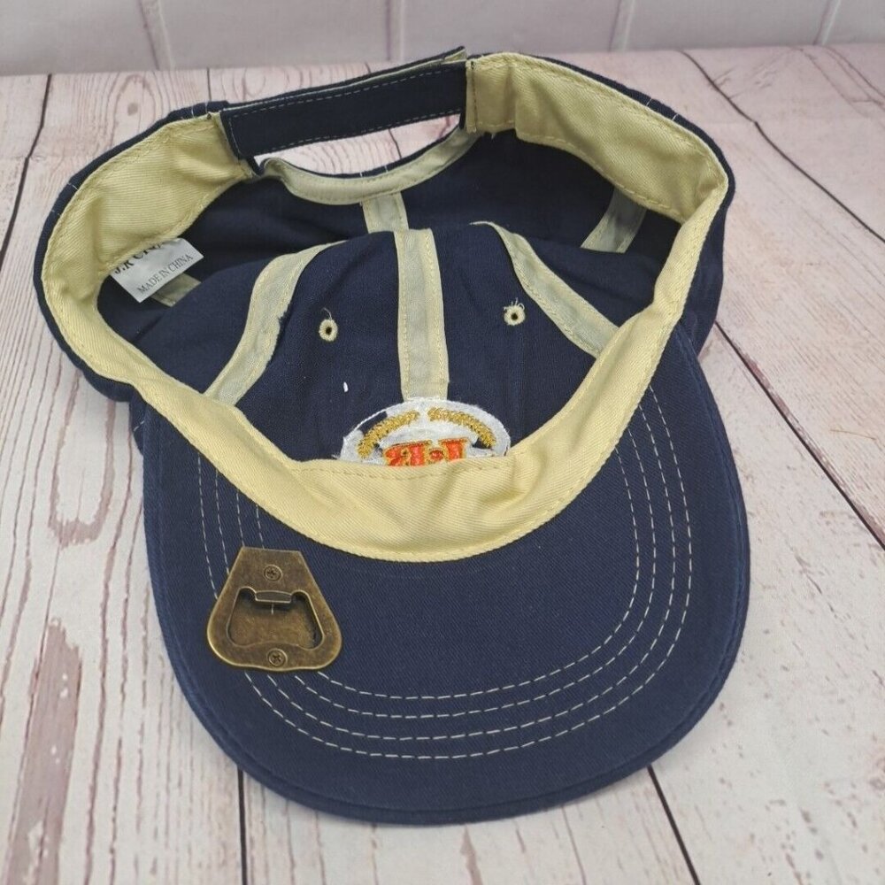 JR Cigar Men's Blue Strapback Tobacco Leaf with Bottle Opener underbill Hat Cap - Picture 9 of 9